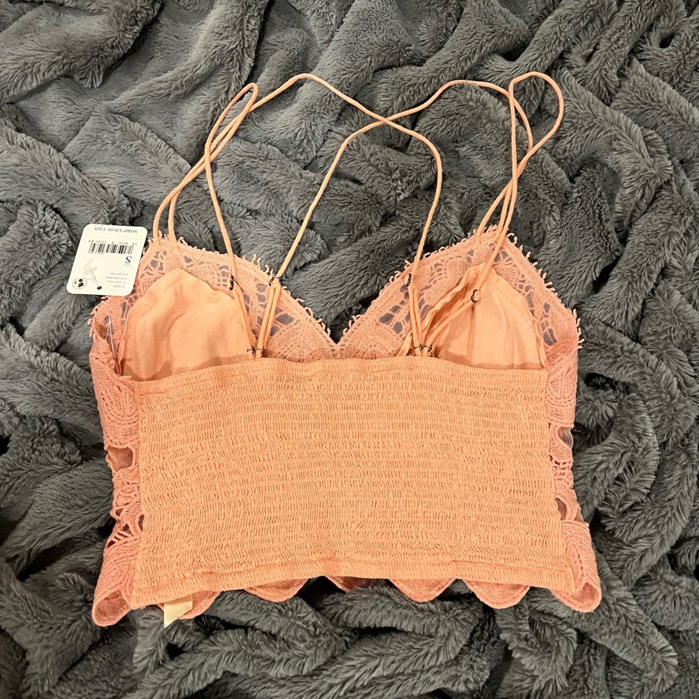 NWT Free People Ilektra Bralette Coral Mist size small - Picture 5 of 10
